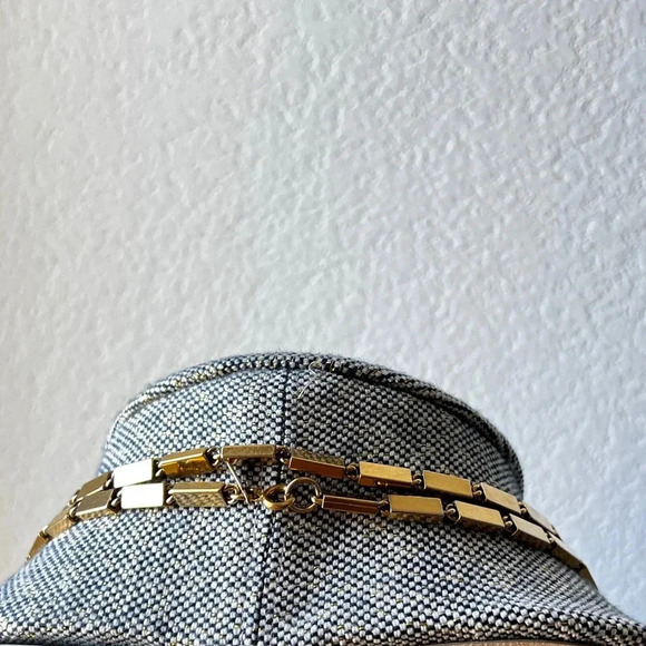 Monet Signed Vintage Gold Plated Paperclip Link Necklace 26” - Picture 5 of 6